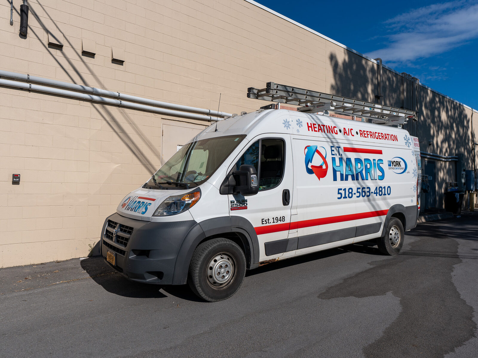 E.T. Harris service van in Plattsburgh, New York
